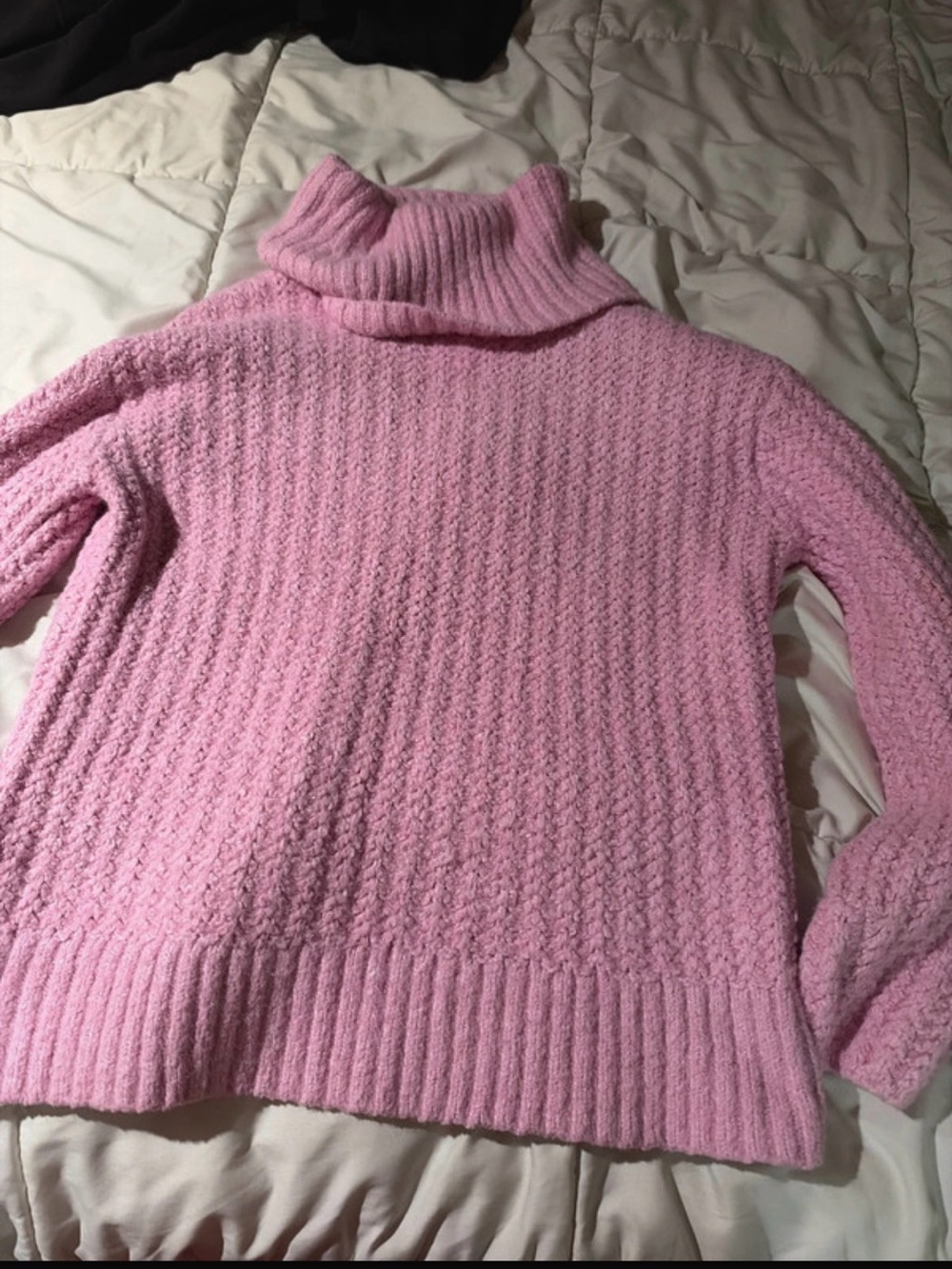 Anthropologie Pink Cable Turtleneck Sweater